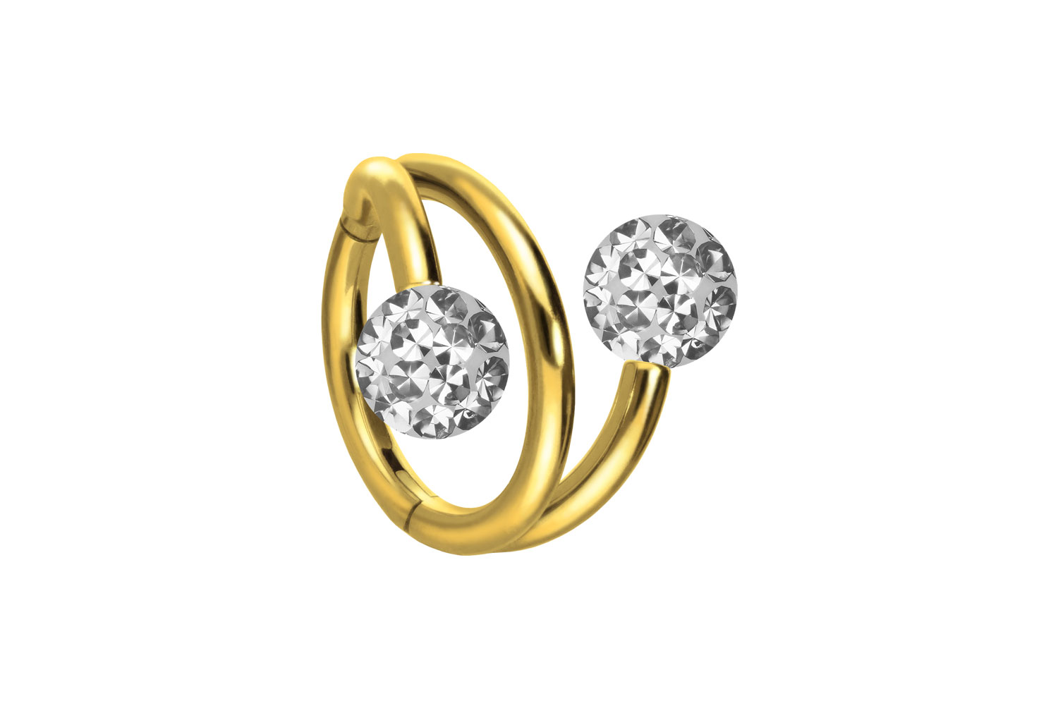 Titan Segmentring Clicker Piercing mit Innengewinde 3 RINGE + 2 EPOXY-KUGELN